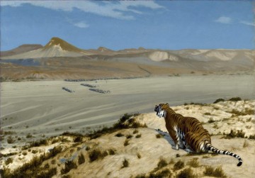 Tiger on the Watch 3 Arab Jean Leon Gerome 2 Oil Paintings